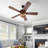 52" Farmhouse Antler Ceiling Fan with Light Kit | 6-Speed Reversible Mute Motor, Timer Function, Wooden Blades & Glass Shade (E12 Base) for Living Room, Bedroom & Dining Room