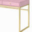 Bureau de coiffeuse à finition rose et or avec miroir et plateau à bijoux Coleen-2106346080