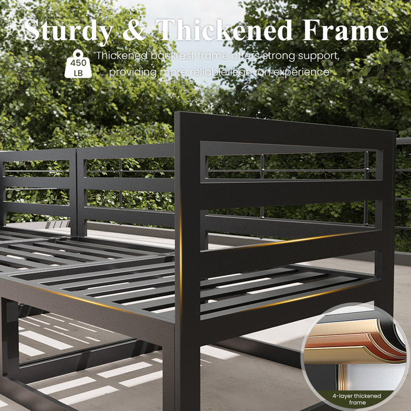  10 Pieces Modern Aluminum Patio Furniture Set With Fire Table, Outdoor Modular Sectional Conversation Set L-shaped Sofa For Backyard