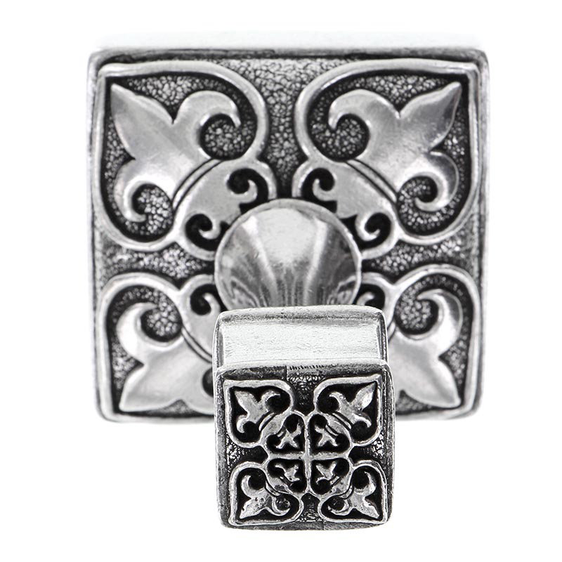 Fleur De Lis Single Robe Hook, Vintage Pewter