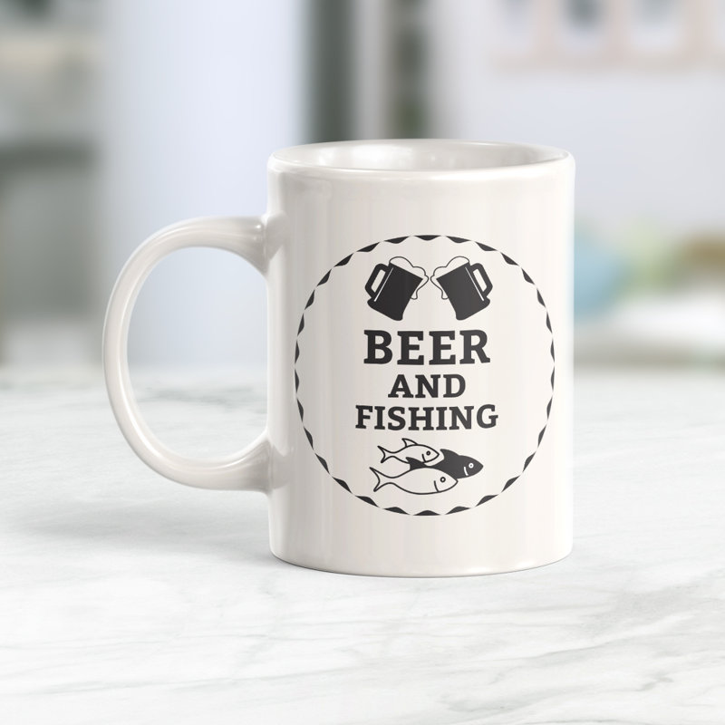 Chope à bière et pêche, 11 oz, Céramique