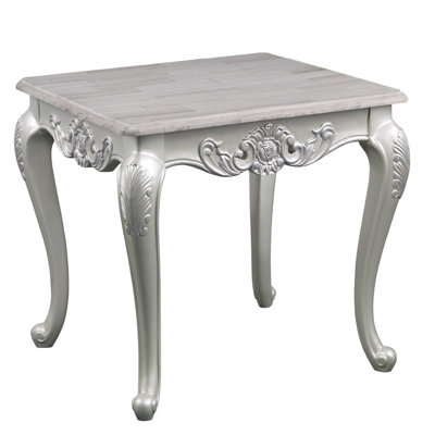 Traditional Style Coffee Table Made With Wood In Silver Finish