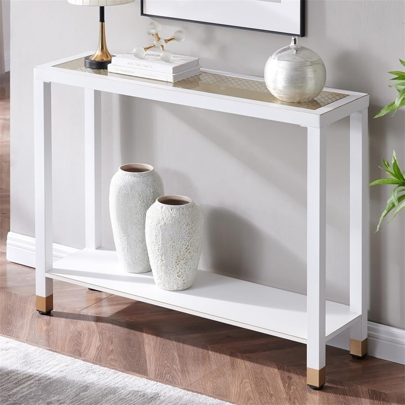 Table d'entrée en verre, White+Gold