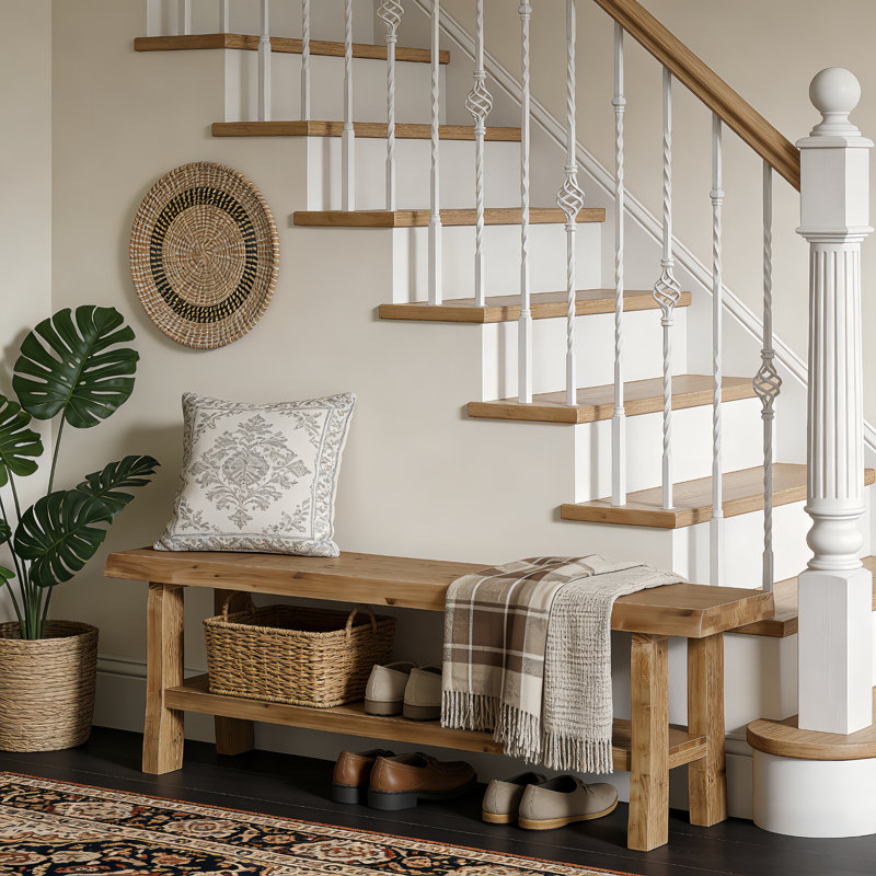 Solid Wood Storage Bench