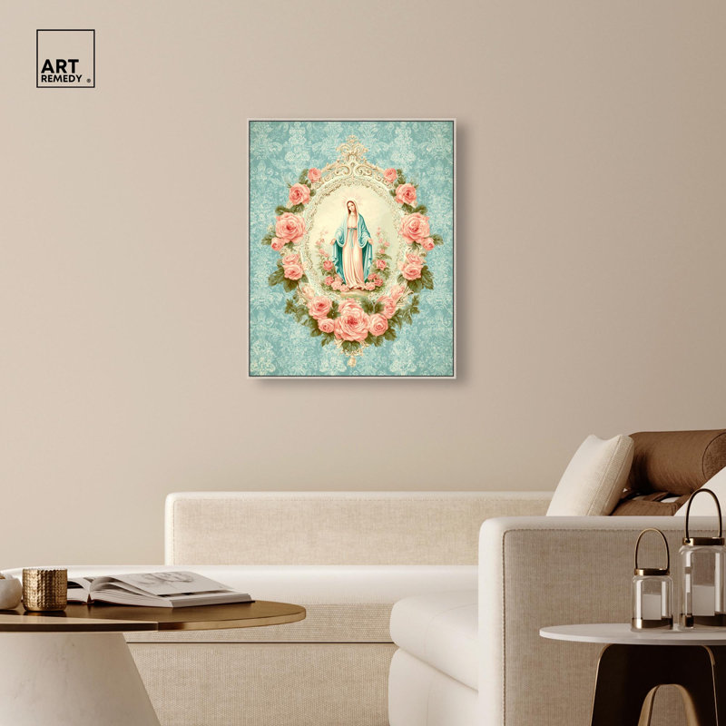 «Our Lady of Grace», reproduction d'art sur toile par Art Remedy, cadre argenté, 30 x 36, H 37 po x l 31 po, Cadre argenté