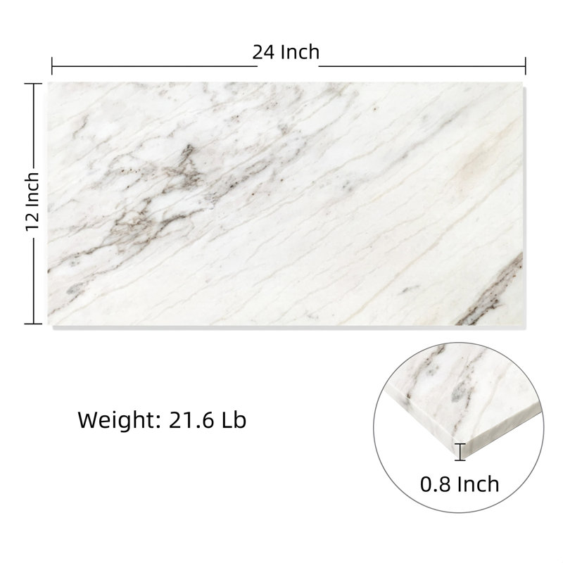 Carreaux de marbre blanc 12 x 24 Snow Mountain - polis pour les murs décoratifs modernes