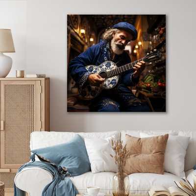 Judaïsme sépharade, joueur de guitare sur toile