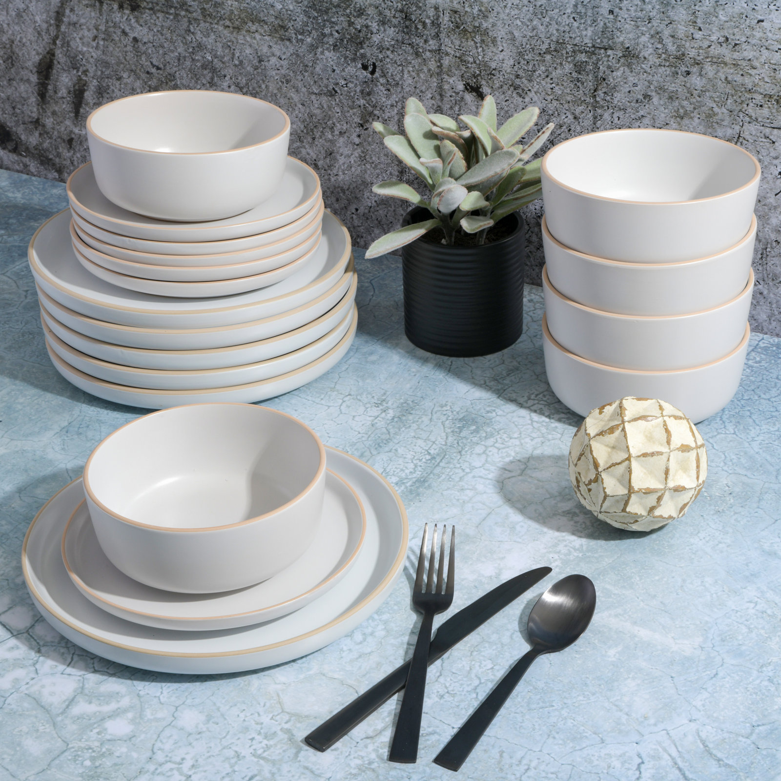 Holiday Porcelain Dinnerware Set, White