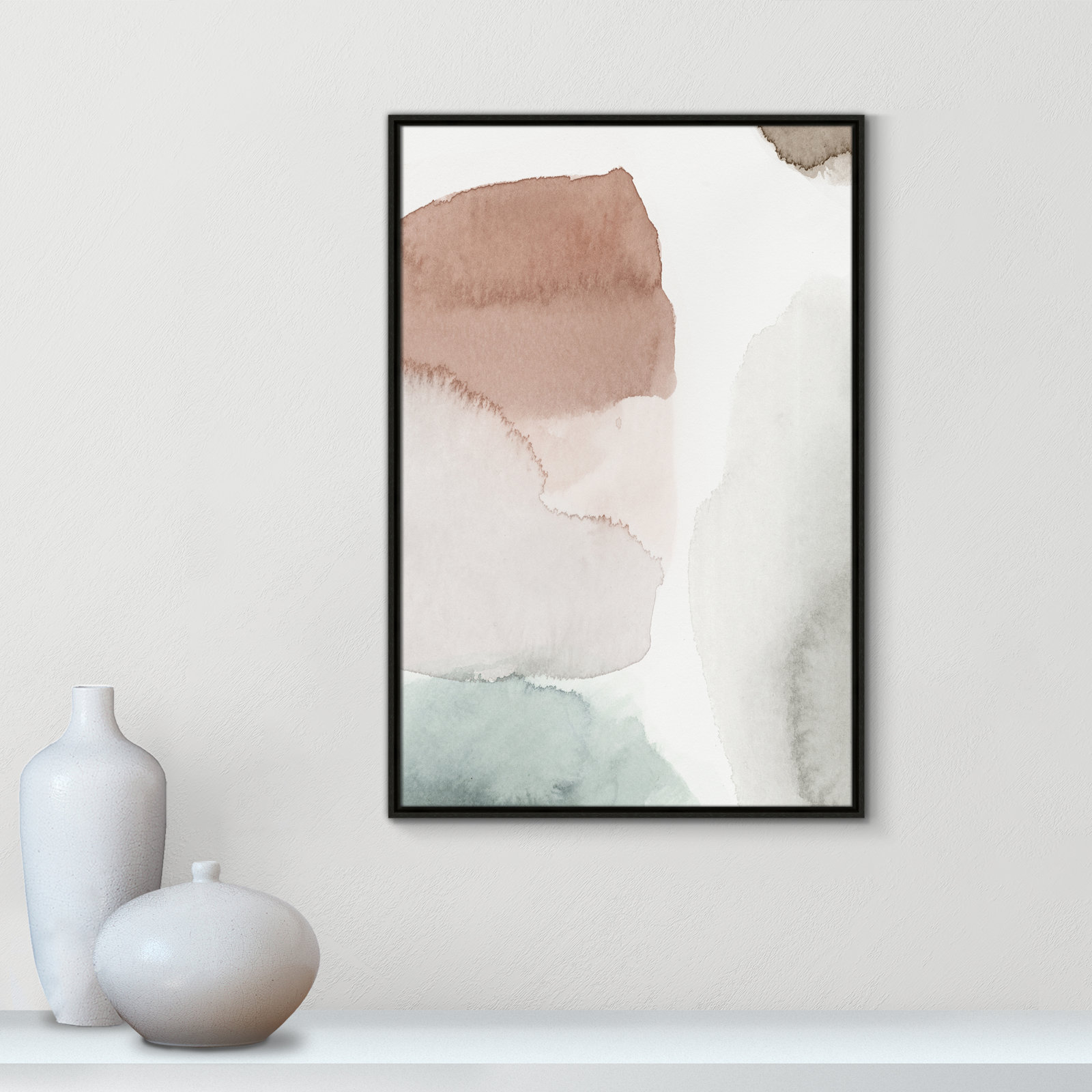 Weslyn "Hopeful II" Painting, 37.5" H x 25.5" W x 2" D, Espresso Framed