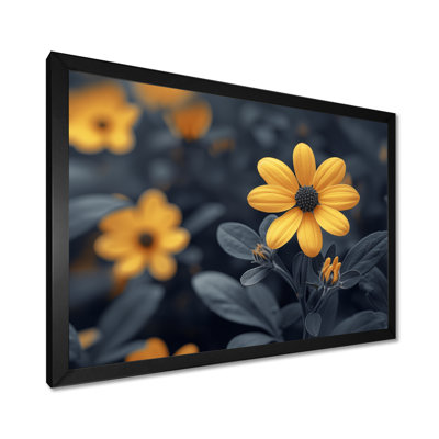 Yellow Monochrome Cherry Blossom Bloom I - Daisy Wall Art Print