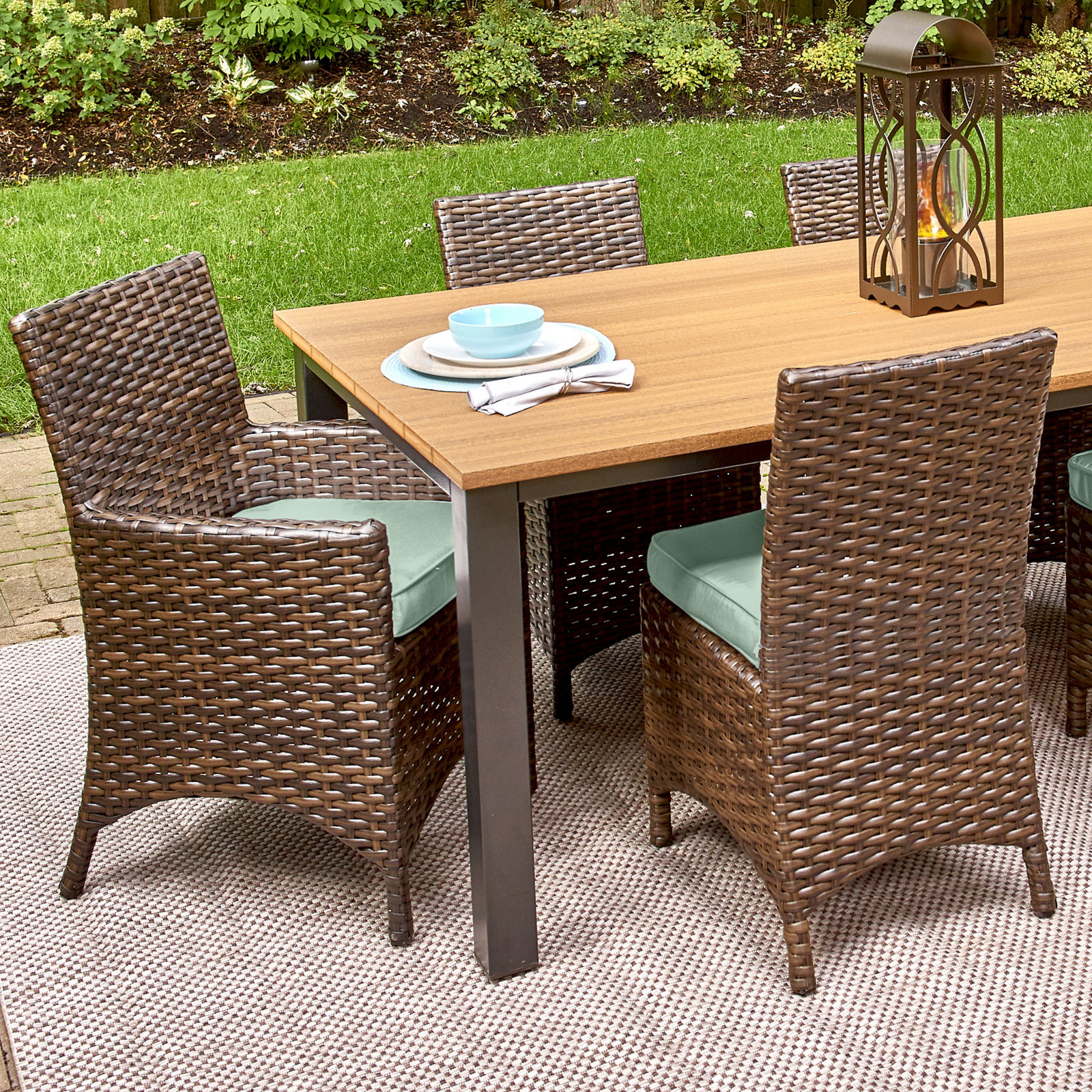 Amala Sunbrella® Outdoor Dining Seat Cushion, Canvas Spa Sunbrella® Canvas
