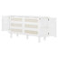 Grand lit avec motif tissé moderne et rangement caché - blanc, pour un décor polyvalent, les compartiments blancs et les vibrations rustiques ajoutent de la chaleur à votre