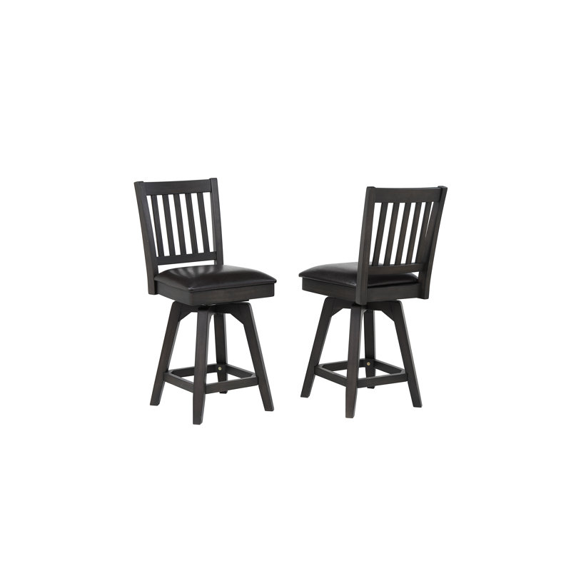 Mellor Swivel Upholstered Counter Stool with Solid Wood Frame, Counter Stool (24” Seat Height)