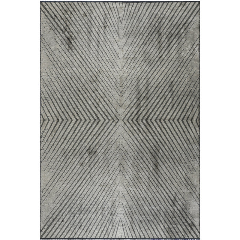 Rapture Chevron Area Rug in Beige/Gray, Rectangle 7'10" x 9'10"