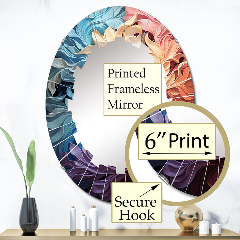Citrina - Miroir mural moderne ovale, 36 po x 24 po