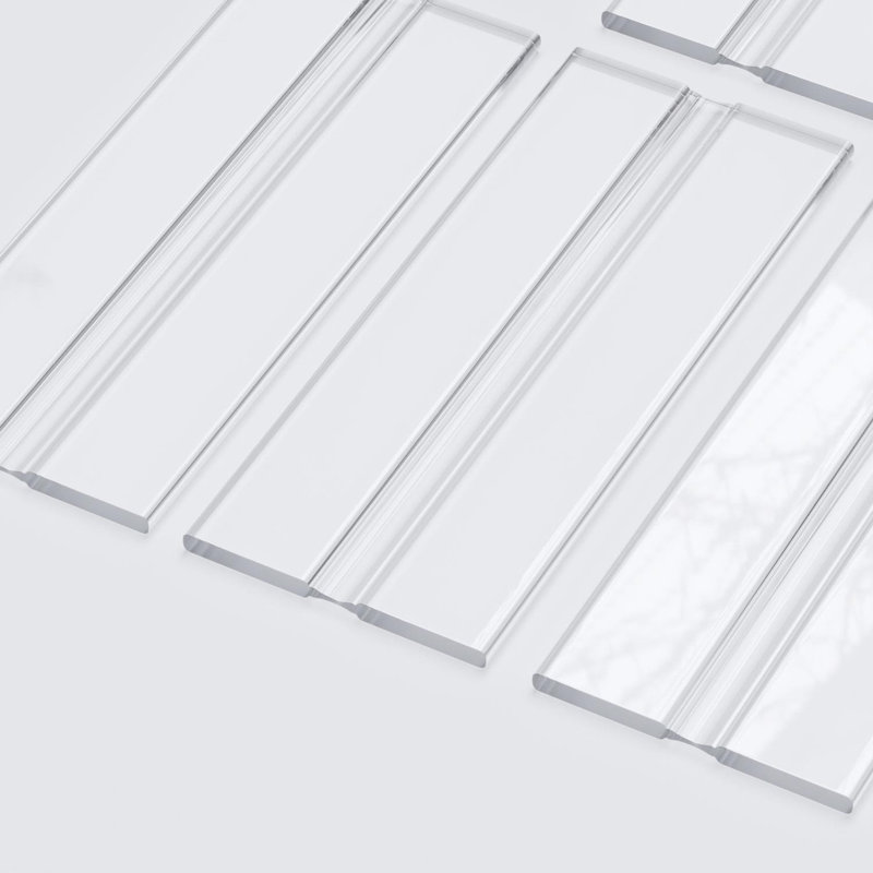 4x Clear 100 mm Acrylic Low Profile Flexible Living Hinges, Continuous