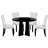 Modern Dining Room Table And Chairs - Beige Black Theme, Stylish Appeal Style Ensemble Wood, Comfortable Seating-11979276