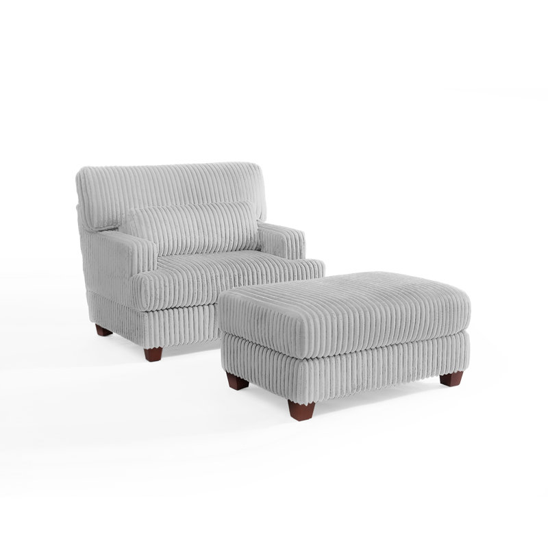 Ermia 92Cm Wide Armchair, Grey Faux Fur