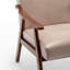 Chaise en microfibre brun clair, structure en bois, idéale pour les petites pièces d'appoint, aspect moderne-132610714
