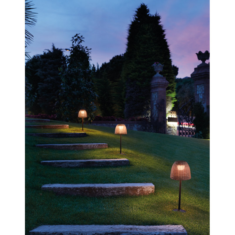 Atticus Integrated LED Bollard Light, 24.8" H x 7.87" W x 7.87" D, Brown