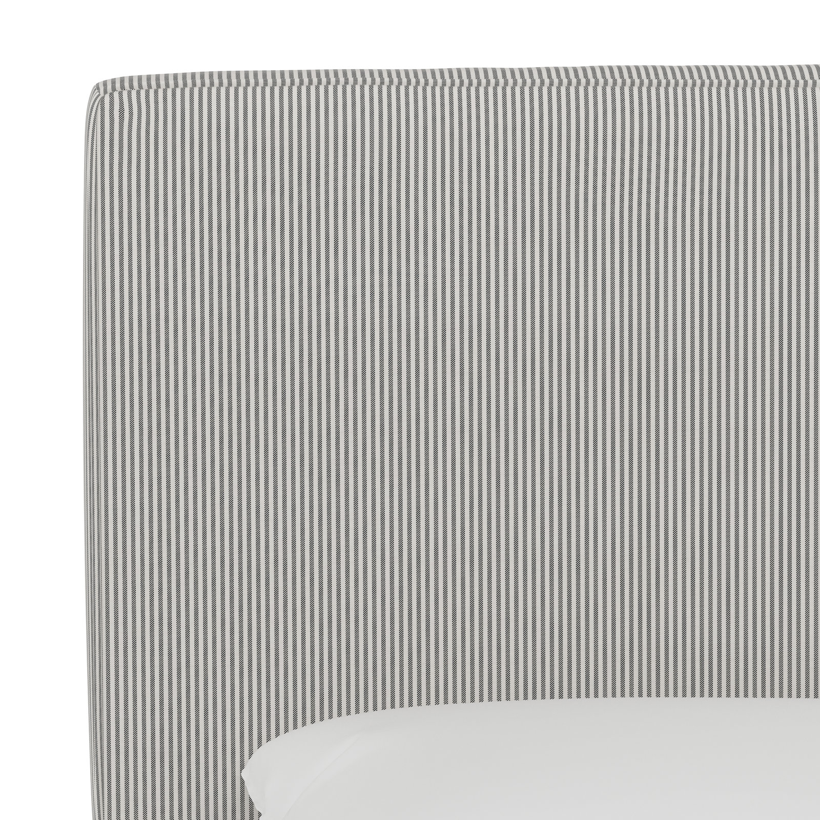 Marquise Upholstered Headboard, California King, Oxford Stripe Charcoal