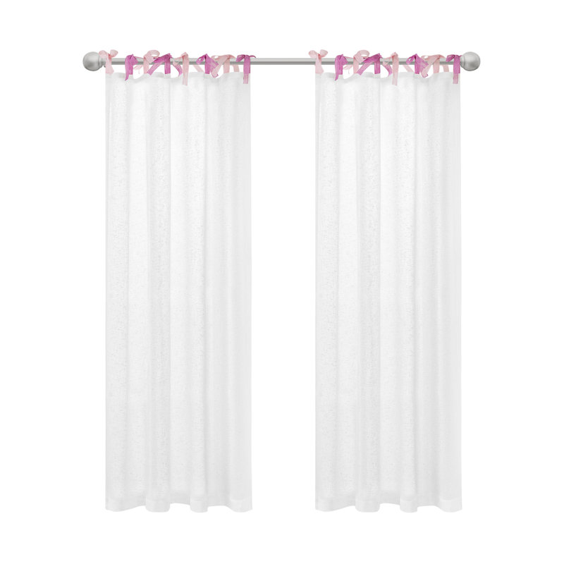 Paire de rideaux Voile Muti, L 52 po x L 84 po, Rose