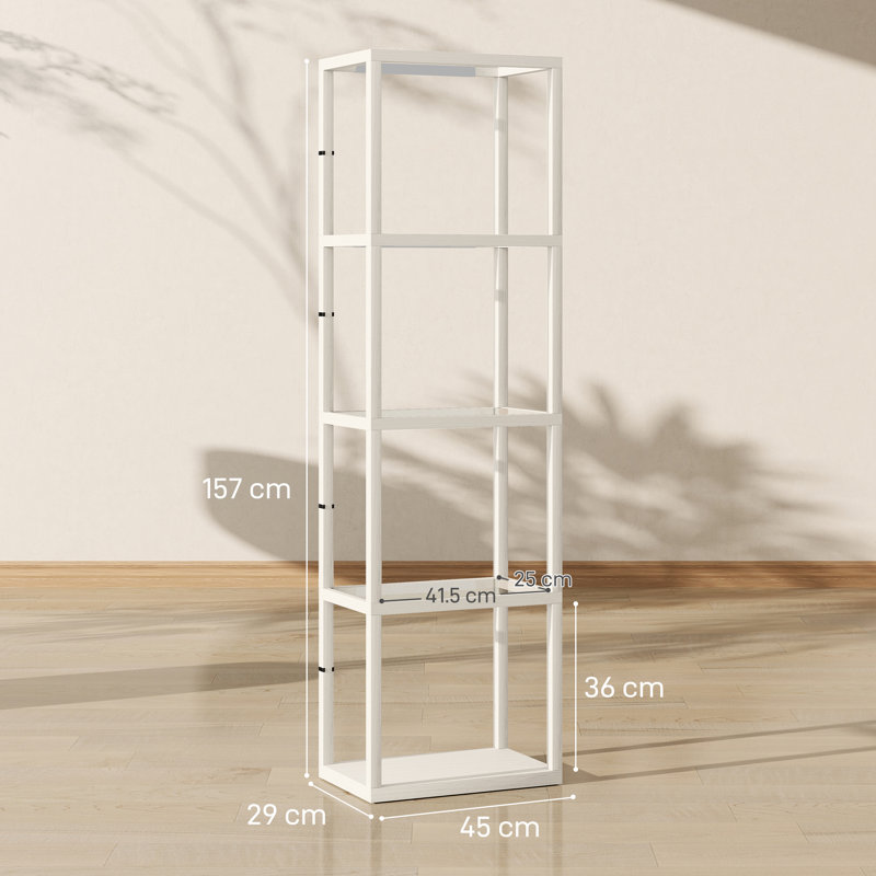 157cm Veneered LED Column Floor Lamp, Antique White