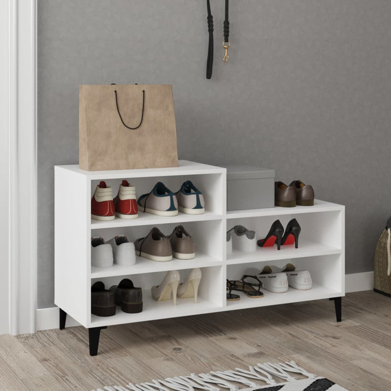 10 Pair Shoe Storage Cabinet, White