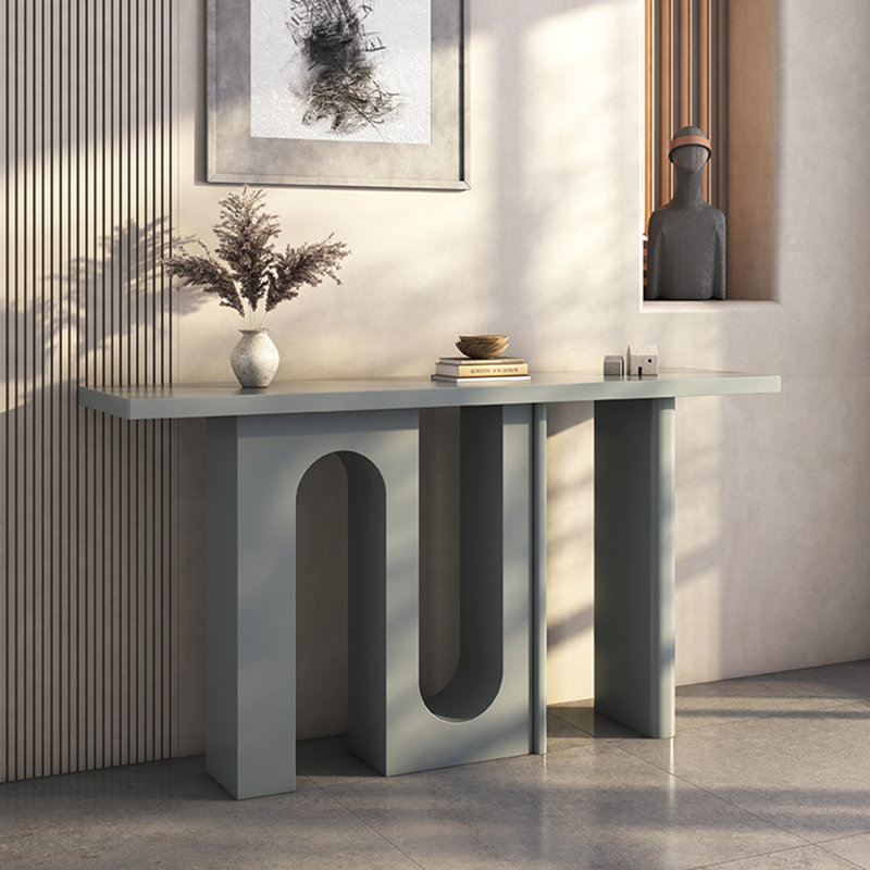 Console simple de style nordique, Bleu grisâtre, H 33,5 po x l 63 po x P 11,8 po