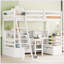 Lit mezzanine simple avec tablettes de rangement-111782783