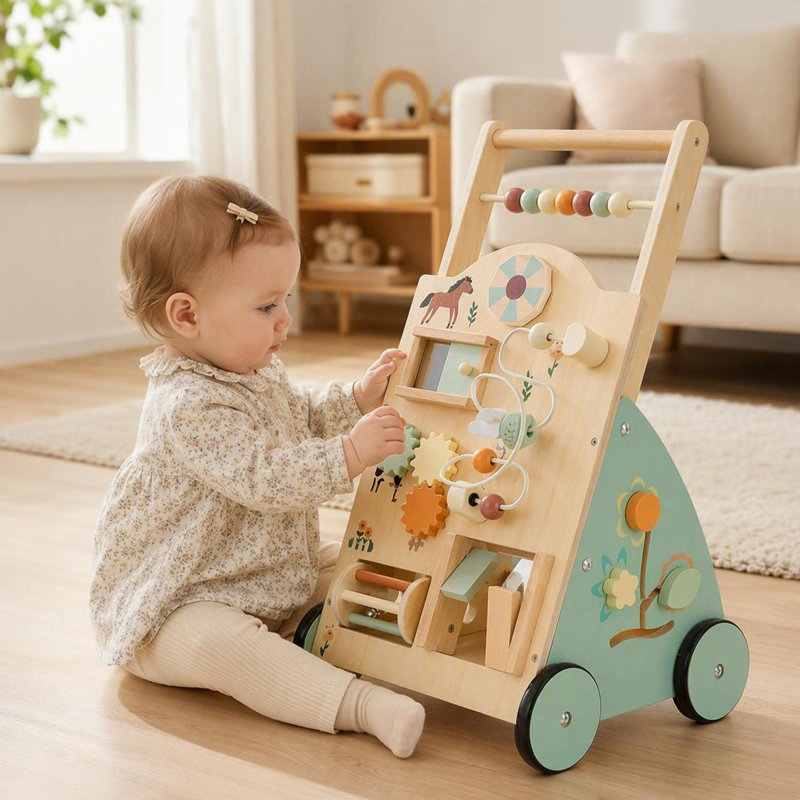 Poupée en bois multifonctionnelle Montessori