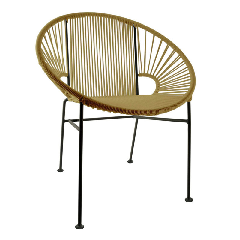 Concha Indoor/Outdoor Handmade Dining Chair, Black, Gold