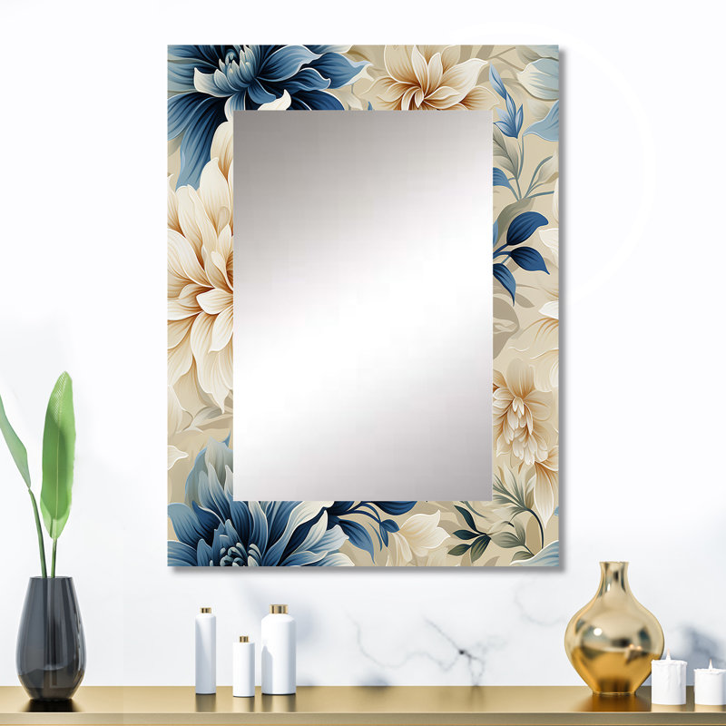 Chlores, dentelle tropicale, motif tropical - miroir tropical, 32 po x 24 po