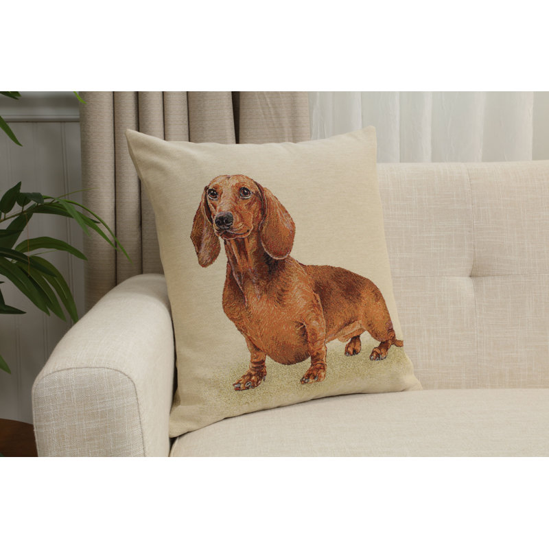 Mini Pincer Cushion Cover, Beige/Brown Pickles The Dog