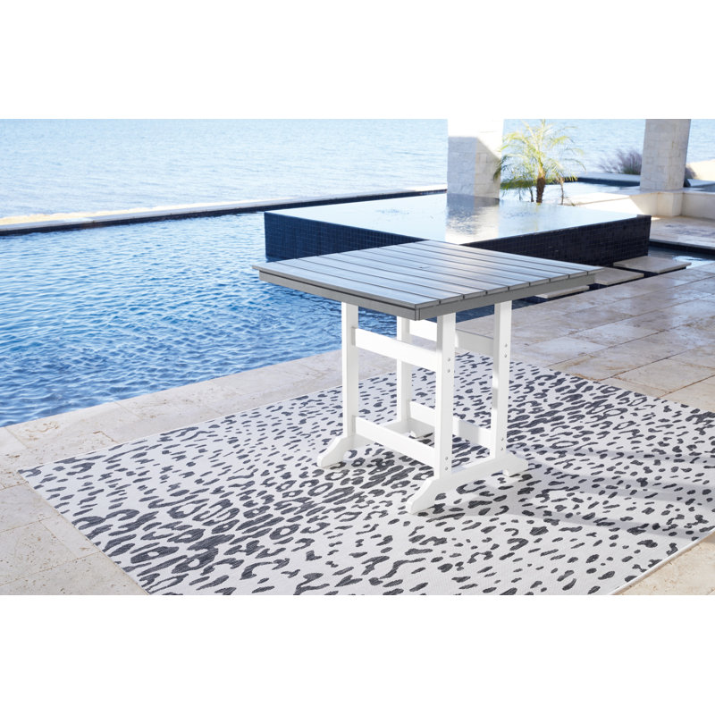 Table de bar Chrisann, Turquoise, Blanc