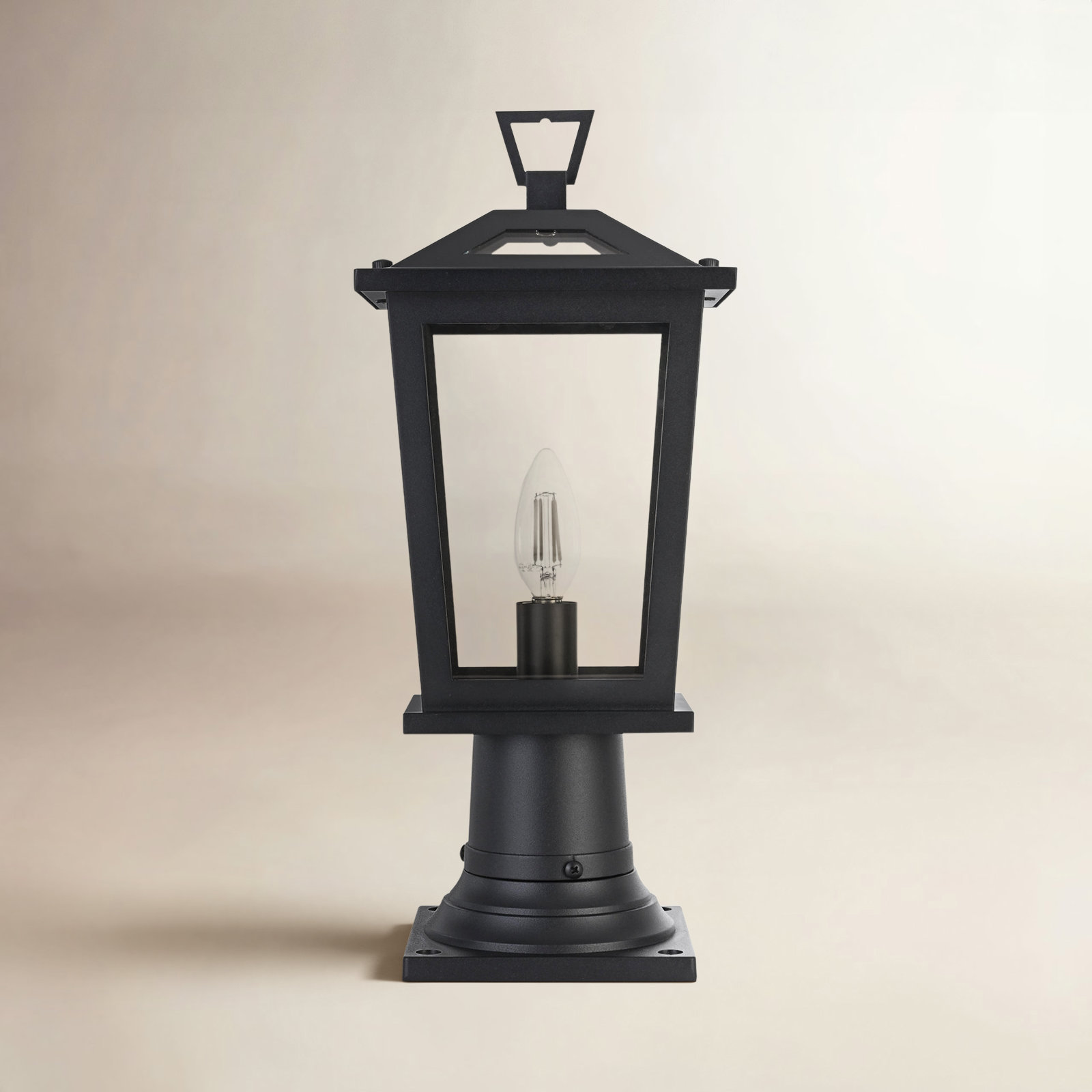 7" Iron Outdoor Post Lantern