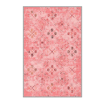 High-Quality 3D Printed Area Rug (2.6 x 4. ft), 1% Polyester, .3 in Pile Height | Antibacterial, Non-Slip PVC Felt Dot Underside | Machine Washable, Elegant Design for Living Room, Bedroom & Office