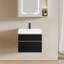24,02 po Meuble-lavabo mural noir avec comptoir en acrylique intégré blanc et lavabo non assemblé-118342954
