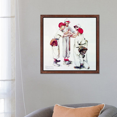 Choosing Up Four Sporting Boys: Baseball by Norman Rockwell - Painting on Canvas
