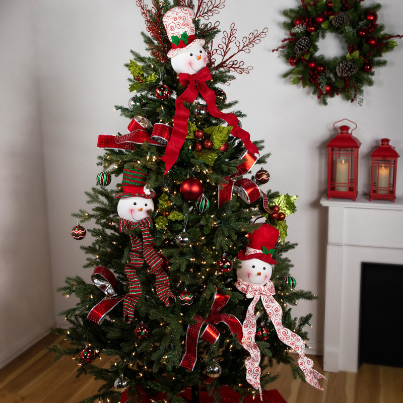 Ensemble de 3 ornements de Noël en peluche bonhomme de neige 12,5 po