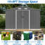 10X8 FT Outdoor Tool Storage Shed With Metal Foundation & Lockable Doors
