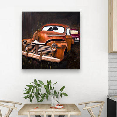 Old car crash - 32"x32" art on canvas