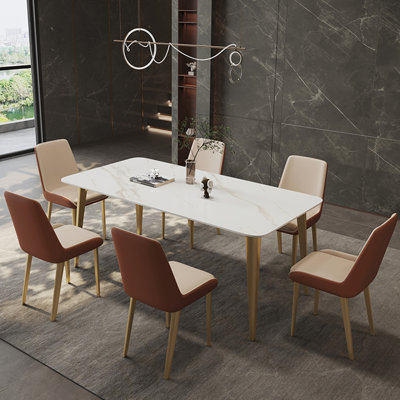 Italian luxury style rectangular dining table sets