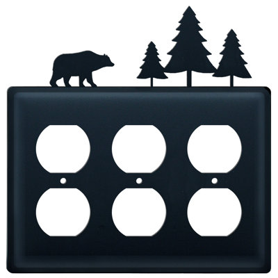 Bear and Pine Trees 3-Gang Duplex Outlet Wall Plate