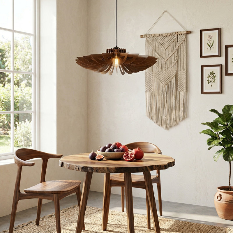 Lustre 2 lumières Johnnathon, Noyer, H 4,3 po x l 20,5 po x P 20,5 po