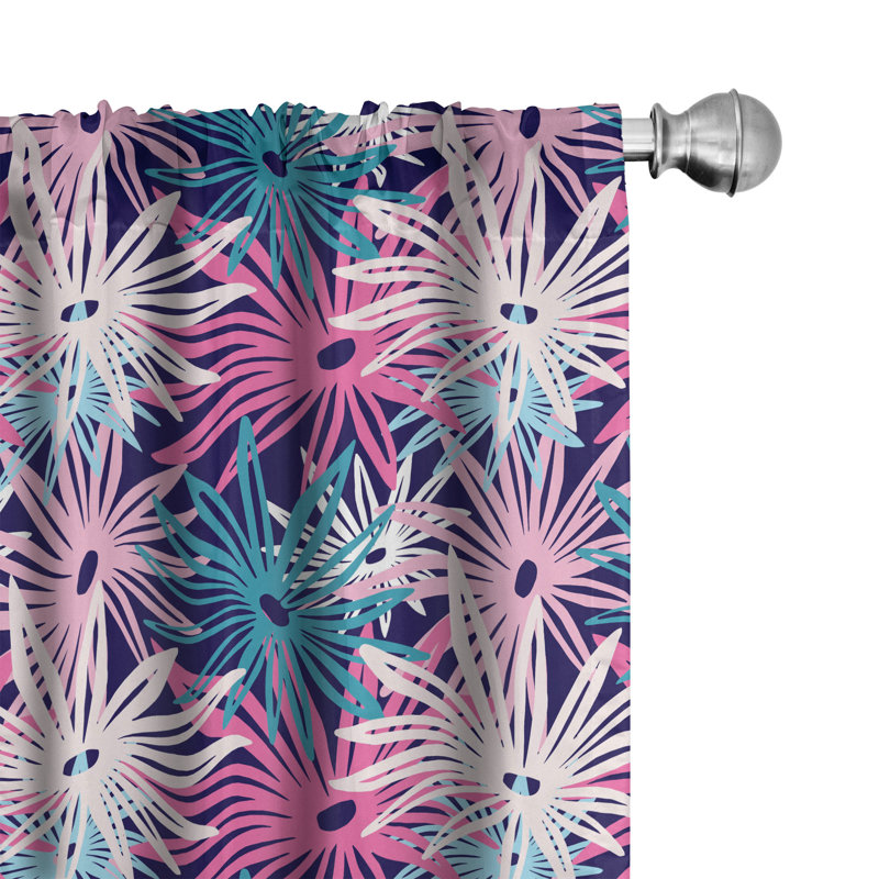 Floral Semi-Sheer Rod Pocket Sliding Panel, 28" x 95"