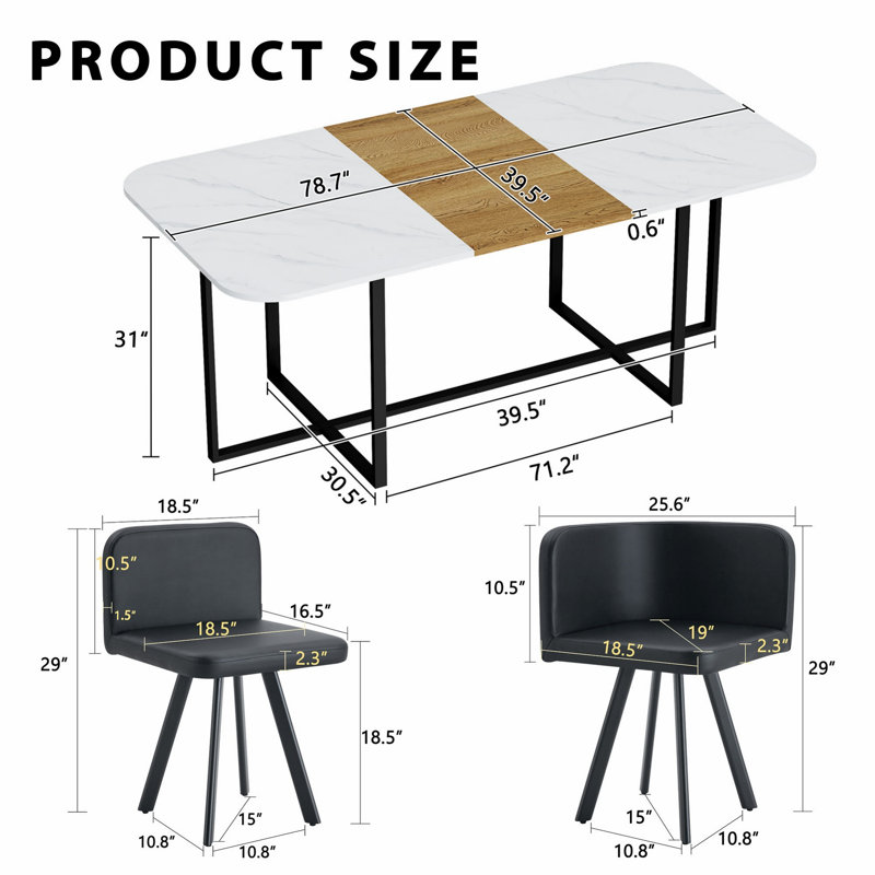Ensemble de table de salle à manger 9 pièces, ensemble de table de cuisine moderne pour 8 personnes, idéal pour les réunions de famille, salle à manger