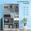 Armoire de cuisine 71 po, armoire de rangement haute avec support pour micro-ondes, huche de cuisine moderne avec comptoir, 6 portes, tiroir de rangement, 3 tablettes réglables Kitchen Pantry