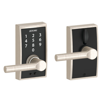 Schlage Touch Door Touchscreen Lever with Century Trim and Broadway Lever