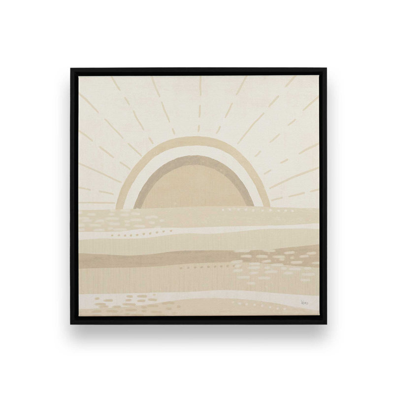 Sandy Sunrise, reproduction sur toile dans un cadre, H 12,75 po x l 12,75 po, Noir satiné